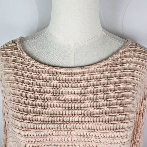 Anthropologie Akemi + Kin Frenchie Fringed Poncho Sweater Pink Sz Medium - Picture 3 of 12